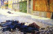Maximilien Luce A Paris Street in May 1871(The Commune) oil painting picture wholesale